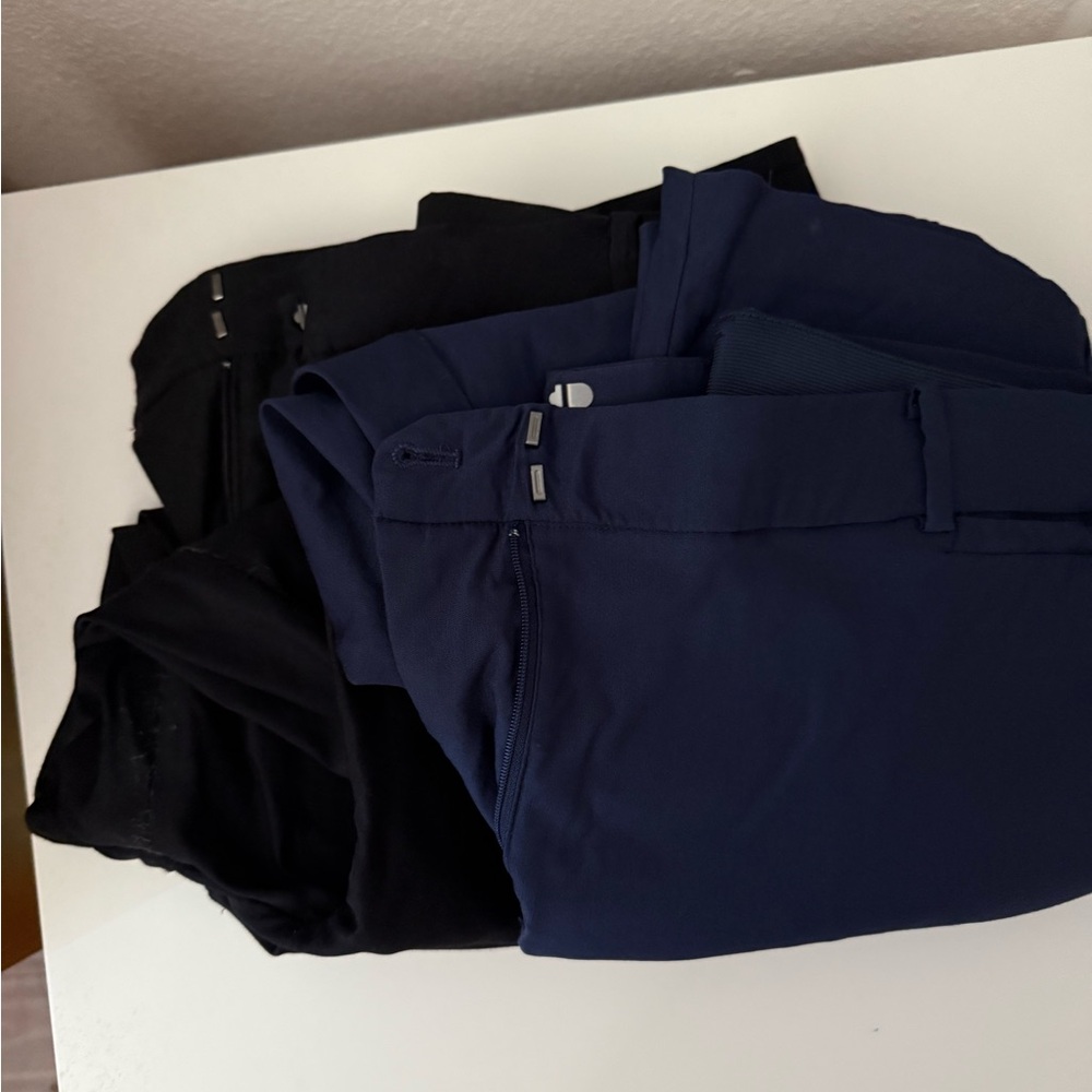 Lane Bryant Allie pants. Four pairs. Two black; two  blue. 20 w